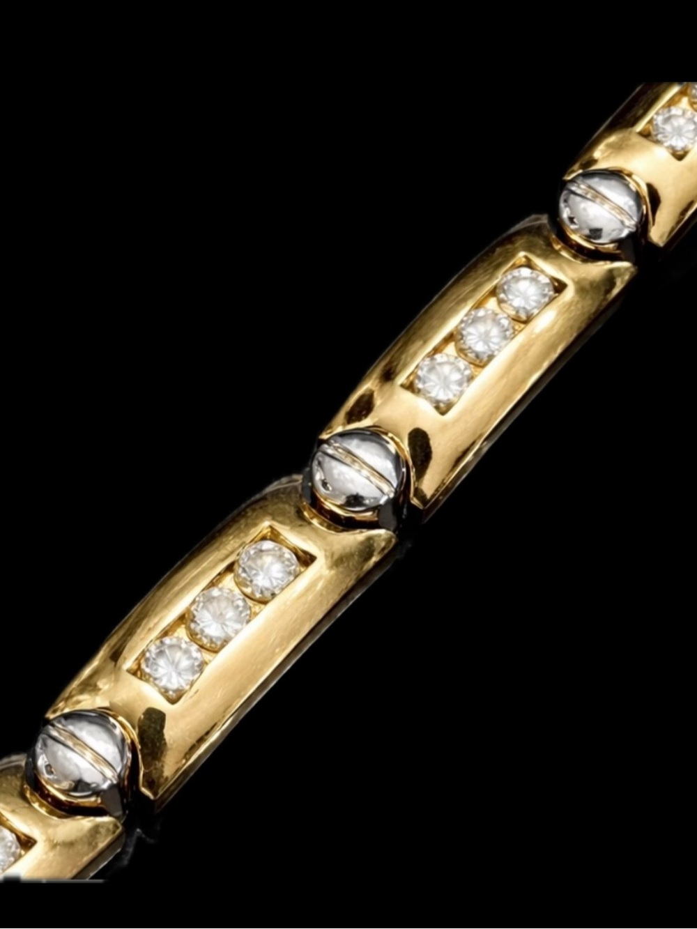 Suzanne Somers vintage collection CZ gold silver nail head tennis line bracelet